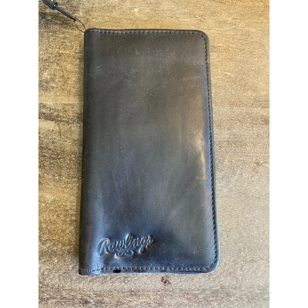 Rawlings Black Genuine Leather Magnetic Phone Wallet RFID RS10056 BLK New